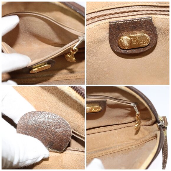 GUCCI GG Supreme Shoulder Bag PVC Beige Gold Auth 128434 - Picture 15 of 16